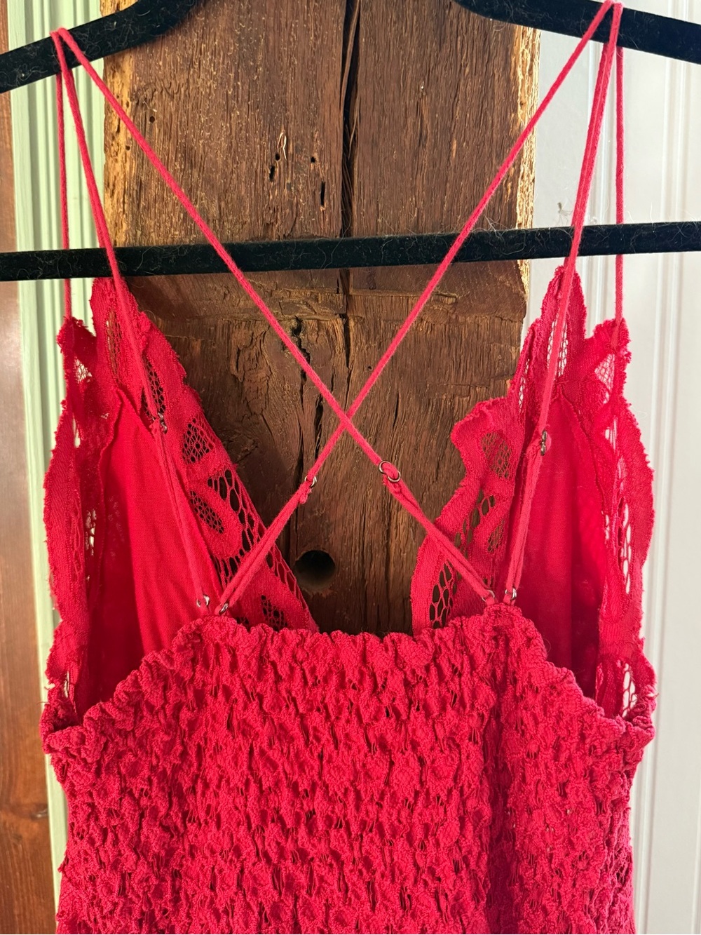 Free People Adella Red Lace Slip Dress Intimately FP Boho Mini Dress - Picture 4 of 6